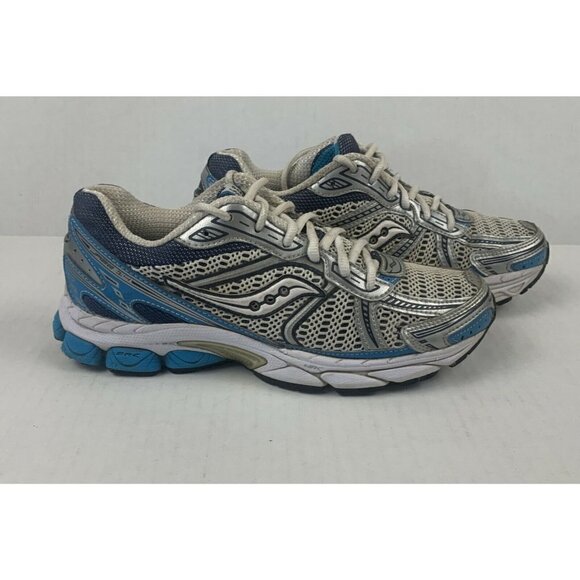 Saucony Womens ProGrid Jazz 14 10093-1 White / Blue Running Shoes Sneakers Sz 6 - Picture 4 of 7